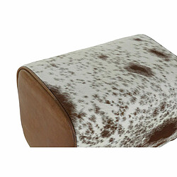 Tabouret DKD Home Decor Noir Bois Marron Cuir Blanc (50 x 35 x 75 cm)