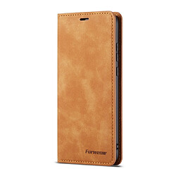 Wewoo Housse Coque Pour Huawei P20 Forwenw Dream Series Oil Edge Fort Magnetism Étui à rabat horizontal en cuir avec support et fentes cartes et portefeuille et cadre photo marron