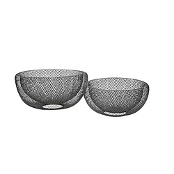 Lot de 2 paniers en métal Kabu argent - Pomax