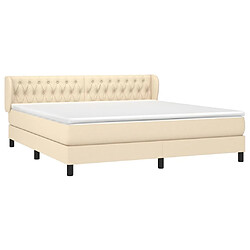 Avis Maison Chic Lit adulte- Lit + matelas,Sommier à lattes de lit avec matelas Crème 180x200 cm Tissu -GKD92277