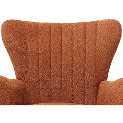 Mendler Lounge-Sessel HWC-K37, Cocktail-/Ohrensessel Polsterstuhl Retro Vintage Stoff Chenille (500g/m²) Öko-Tex ~ orange pas cher