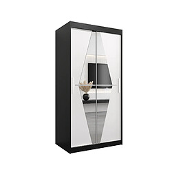 Abiks Meble Armoire Boliwia à portes coulissantes 200/100/62 2 portes (noir/blanc)