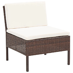 Avis Maison Chic Salon de jardin 5 pcs + coussins - Mobilier/Meubles de jardin - Table et chaises d'extérieur Résine tressée Marron -MN67210