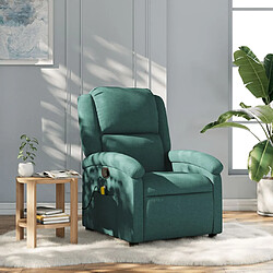 vidaXL Fauteuil de massage inclinable Vert foncé Tissu