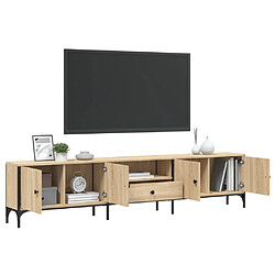 Avis vidaXL Meuble TV à tiroir chêne sonoma 200x25x44 cm bois d'ingénierie