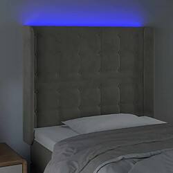 Acheter Maison Chic Tête de lit scandinave à LED,meuble de chambre Gris clair 103x16x118/128 cm Velours -MN43416