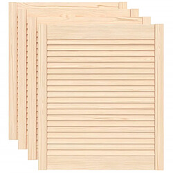 vidaXL Portes d'armoire à persiennes 4pcs 69x59,4cm bois de pin massif