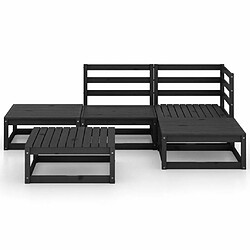 Avis Maison Chic Salon de jardin 5 pcs - Table et chaises d'extérieur - Mobilier/Meubles de jardin Moderne noir bois de pin massif -MN53454