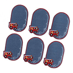 6pcs patchs de tissu de tissu appliqués pour la couture artisanat Decor 4.4 x 3.1inch pas cher