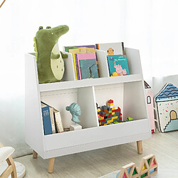 SoBuy KMB19-W Bibliothèque Étagère à Livres Enfants Étagère de Rangement Jouets pour Enfants