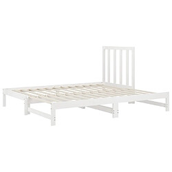 Acheter vidaXL Lit coulissant sans matelas blanc 2x(90x190) cm