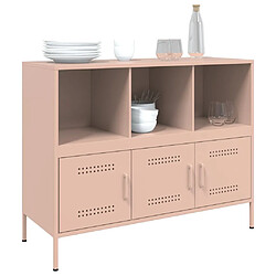 Avis vidaXL Buffet rose 100,5x39x79 cm acier