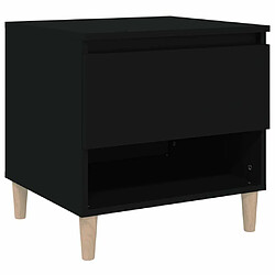 Maison Chic Table de chevet,Table de nuit,Table d'appoint pour salon Noir 50x46x50 cm Bois d’ingénierie -MN54810