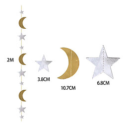 Star Moon Garland Hanging Buntings Ramadan Eid Birthday Party Décors Bleu pas cher