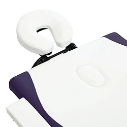 Acheter vidaXL Table de massage pliable 2 zones Bois Blanc et violet