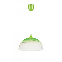 Lumière Suspension Dome Verre Vert 1 ampoule 60cm