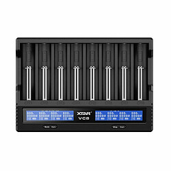 XTAR Processeur Chargeur pour 8 Batteries Li-ION et NiMH de Taille 18650, AA, AAA etc, Universel et Rapide, modèle VC8