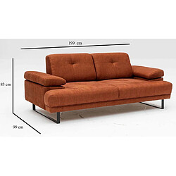 Avis Hanah Home Canapé moderne en tissu orange Mustang 2 places.