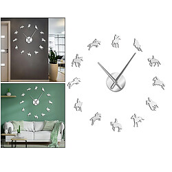 Horloge Murale Bricolage 3D Moderne Miroir Autocollant Décoration De Bureau à Domicile Horloges Argent pas cher