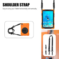 Coque en TPU + Silicone avec béquille pivotante à 360° et bandoulière orange pour votre Lenovo Tab M8 8 TB-8505F/8505X