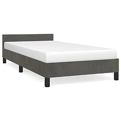 vidaXL Cadre de lit sans matelas gris foncé 90x190 cm velours