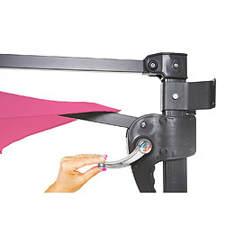 Mendler Parasol mural Casoria, parasol feux de circulation, 3m inclinable, polyester aluminium/acier 9kg ~ rose