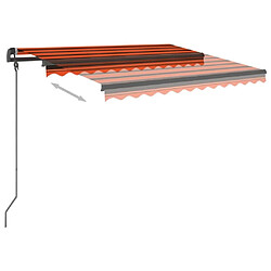 Acheter Maison Chic Auvent manuel rétractable,Store manuel de porte avec LED 3x2,5 m Orange et marron -GKD89078