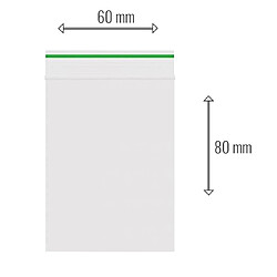 Pack Lot de 100 sachets Zip 60x80mm 90 microns Vert