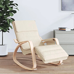 Maison Chic Chaise à bascule | Fauteuil Relax, design moderne Crème Tissu -GKD47339