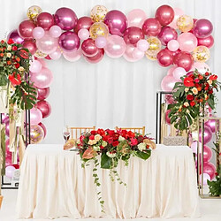 Avis Euro Mega 100pcs Kit Guirlande Ballon Arche pour Mariage Fête d'Anniversaire Fille Fond Décoration Ballon Rose