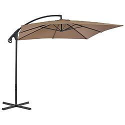 vidaXL Parasol de jardin en porte-à-faux avec poteau en acier taupe