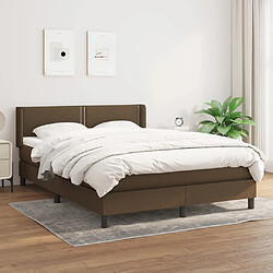 vidaXL Sommier à lattes de lit avec matelas Marron foncé 140x200 cm