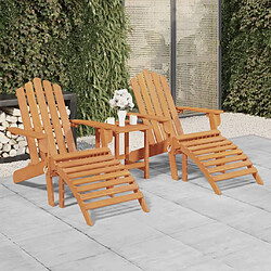 vidaXL Chaises Adirondack de jardin repose-pieds lot de 2 Bois acacia