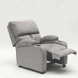 Avis Produceshop Fauteuil relax inclinable avec repose-pieds en microfibre de velours Lucrezia, Couleur: Gris