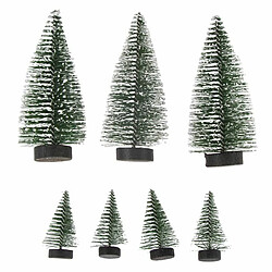 Rayher 7 petits sapins décoratifs enneigés 5 cm et 10 cm