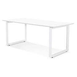 Acheter Alterego Grand bureau droit de direction 'GIMINI' en bois et métal blanc - 180x90 cm