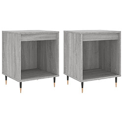 Maison Chic Lot de 2 Tables de chevet - Tables de Nuit sonoma gris 40x35x50 cm bois ingénierie