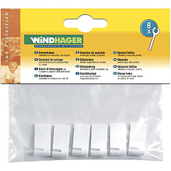 Windhager - Lot de 6 crochets bouchon pour fixation voile solaire Blanc pas cher