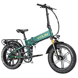 Vélo électrique Vitilan I7 Pro 3.0, gros pneu 20 x 4,0 pouces,750W,48V 20 Ah,45 km/h,110 km-Vert