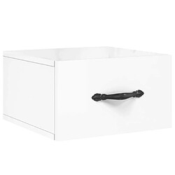 Maison Chic Table de chevet murale,Table de nuit blanc brillant 35x35x20 cm -MN67482