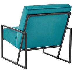 Acheter Beliani Fauteuil DELARY Velours Bleu paon