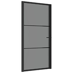 vidaXL Porte intérieure 102,5x201,5 cm Noir Verre ESG et aluminium