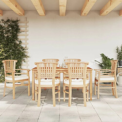 Salle à dîner de jardin 7 pcs,Table et chaise à manger Bois de teck solide -MN85432