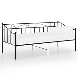 vidaXL Cadre de canapé-lit sans matelas noir métal 90x200 cm