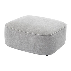 Acheter Vente-Unique Canapé d'angle gauche et pouf en tissu texturé gris POMIANGO