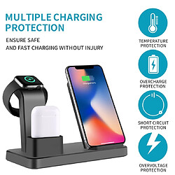 Avis Wewoo Chargeur sans fil Q12 rapide 3 en 1 pour iPhoneApple WatchAirPods et autres téléphones intelligents Android Gris