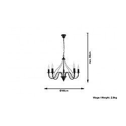 Luminaire Center Lustre MINERWA acier noir 5 ampoules pas cher