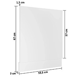 vidaXL Panneau de lave-vaisselle Blanc 59,5x3x67 cm Aggloméré pas cher