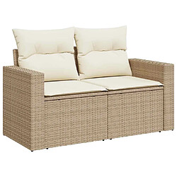 Acheter vidaXL Salon de jardin avec coussins 7 pcs beige résine tressée