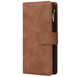 Etui en PU poche zippée marron pour votre Samsung Galaxy A51